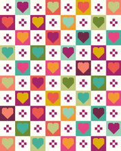 Load image into Gallery viewer, Cozy Checkered Hearts Quilt Kit White Emily Dennis 3 Size Options