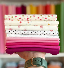 Load image into Gallery viewer, Cozy Checkered Hearts Pink Quilt Kit Emily Dennis 3 Size Options