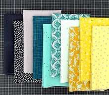 Load image into Gallery viewer, Firefly Teal Yellow and Black Fat Quarter Bundle Custom Curated By Sewcial Stitch