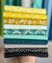 Load image into Gallery viewer, Firefly Teal Yellow and Black Fat Quarter Bundle Custom Curated By Sewcial Stitch