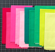 Load image into Gallery viewer, Watermelon Riley Blake Confetti Cotton Solid Fat Quarter Bundle Custom Curated by Sewcial Stitch