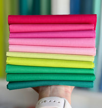 Load image into Gallery viewer, Watermelon Riley Blake Confetti Cotton Solid Fat Quarter Bundle Custom Curated by Sewcial Stitch