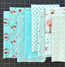 Load image into Gallery viewer, Whimsical Woodland Aqua Fat Quarter Bundle by Tasha Noel for Riley Blake Designs