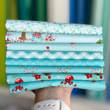 Load image into Gallery viewer, Whimsical Woodland Aqua Fat Quarter Bundle by Tasha Noel for Riley Blake Designs