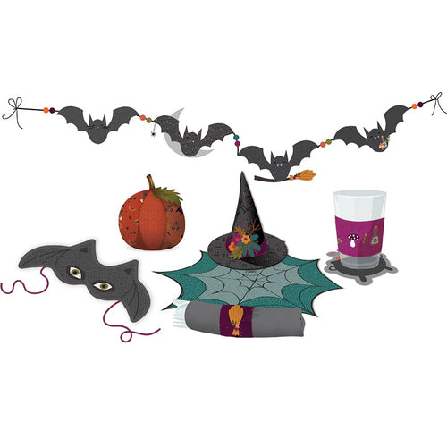 Little Witch Halloween Party Felt Accessories Panel by Jennifer Long for Riley Blake Designs