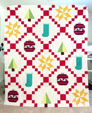 Load image into Gallery viewer, Christmas Throw Size Quilt Top by Sewcial Stitch FREE SHIPPING