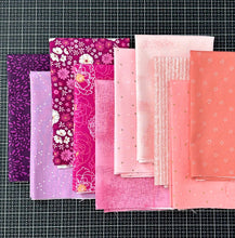 Load image into Gallery viewer, Lipstick Purple, Pink and Coral Fat Quarter Bundle Custom Curated by Sewcial Stitch