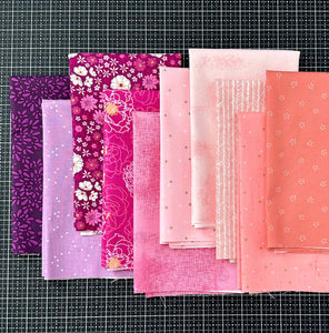 Lipstick Purple, Pink and Coral Fat Quarter Bundle Custom Curated by Sewcial Stitch