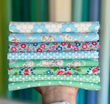 Load image into Gallery viewer, Green and Blue Stitch Fat Quarter Bundle by Camille Roskelley for Moda Fabrics