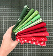 Load image into Gallery viewer, Holiday Red and Green Fat Quarter Bundle Custom Curated by Sewcial Stitch