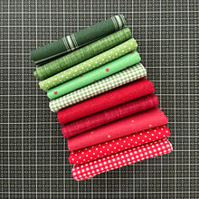 Load image into Gallery viewer, Holiday Red and Green Fat Quarter Bundle Custom Curated by Sewcial Stitch