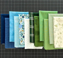 Load image into Gallery viewer, Nantucket Blue and Green Fat Quarter Bundle Custom Curated by Sewcial Stitch