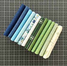 Load image into Gallery viewer, Nantucket Blue and Green Fat Quarter Bundle Custom Curated by Sewcial Stitch