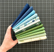 Load image into Gallery viewer, Nantucket Blue and Green Fat Quarter Bundle Custom Curated by Sewcial Stitch