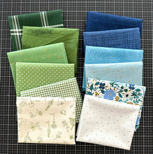 Load image into Gallery viewer, Nantucket Blue and Green Fat Quarter Bundle Custom Curated by Sewcial Stitch