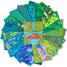 Load image into Gallery viewer, Kaffe Fasset Collective Tidal Green Charm Pack 5" x 5" Squares Free Spirit Fabrics