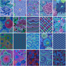 Load image into Gallery viewer, Royal Blue Jelly Roll 2.5" Fabric Strips by Kaffe Fasset for Free Spirit Fabrics