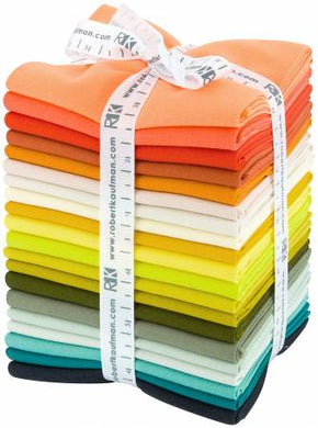 Kona Solids Fat Quarter Bundle Custom Curated by Elizabeth Hartman