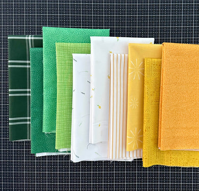 Lemon Lime Green and Yellow Stash Building Fat Quarter Bundle Custom Curated by Sewcial Stitch