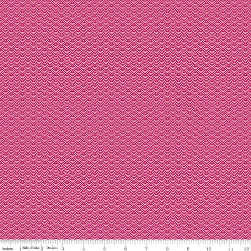 Mint For You Pink Scallop Fabric by Riley Blake Designs