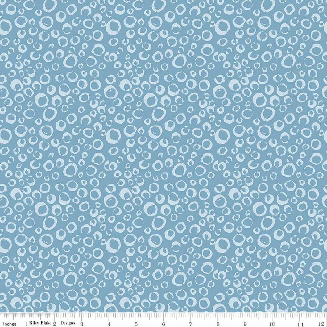 Ocean Oasis Bubbles Blue Fabric by Diane Labombarbe for Riley Blake Designs