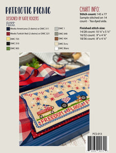 Patriotic Picnic Cross Stitch Pattern by Katie Rogers of Primrose Cottage Stitches