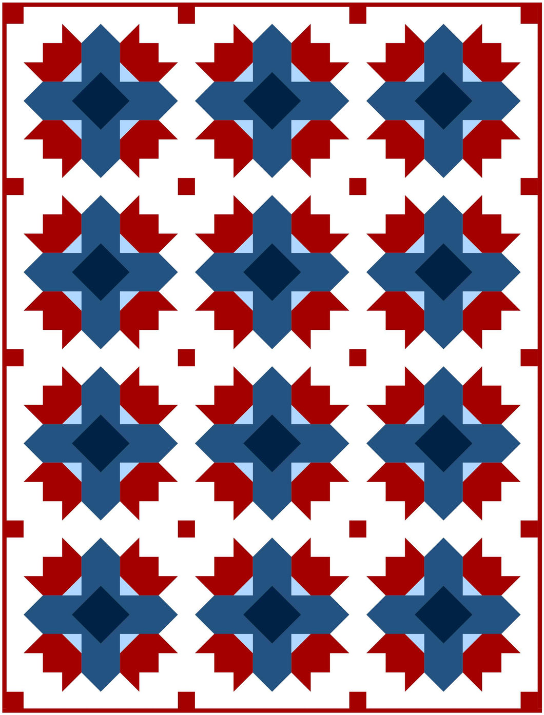 Patriotic Tulip Twist Modern Quilt Kit by Sewcial Stitch Throw Size Quilt
