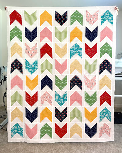 Pow Wow Throw Size Quilt Top by Sewcial Stitch FREE SHIPPING