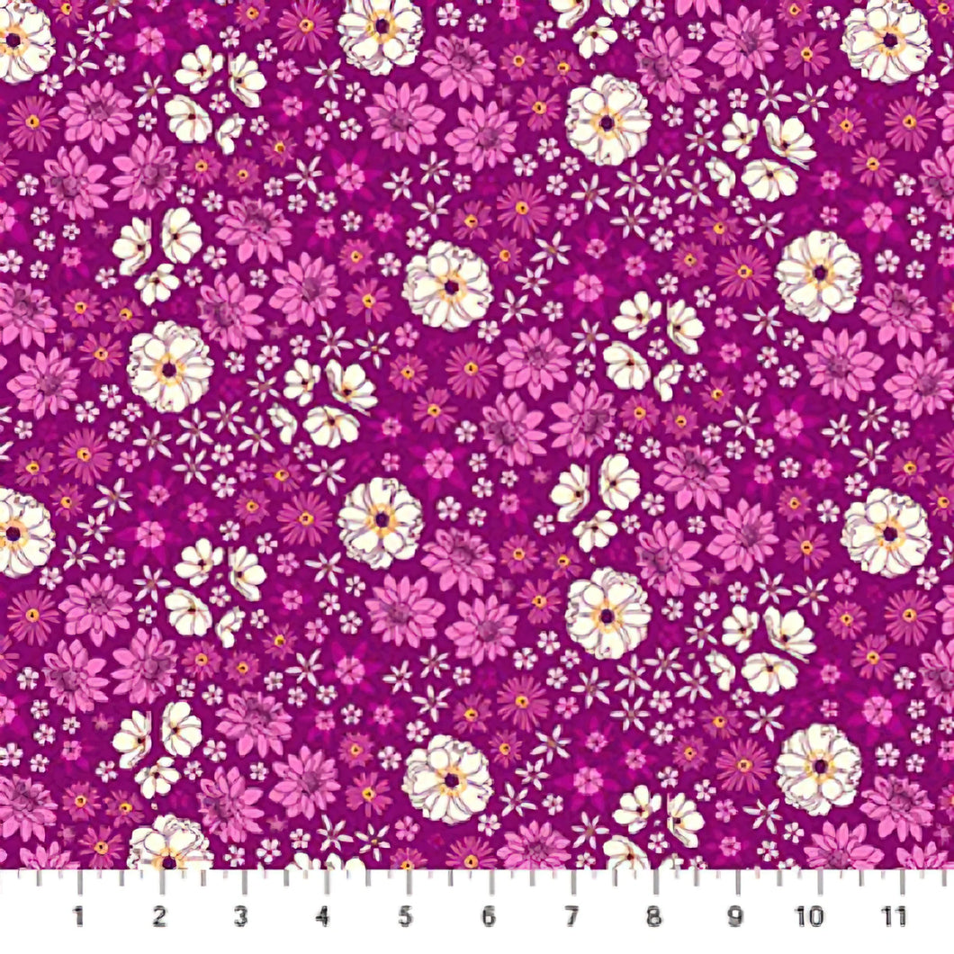 Primavera Fuchsia Floral Fabric by FIGO Fabrics