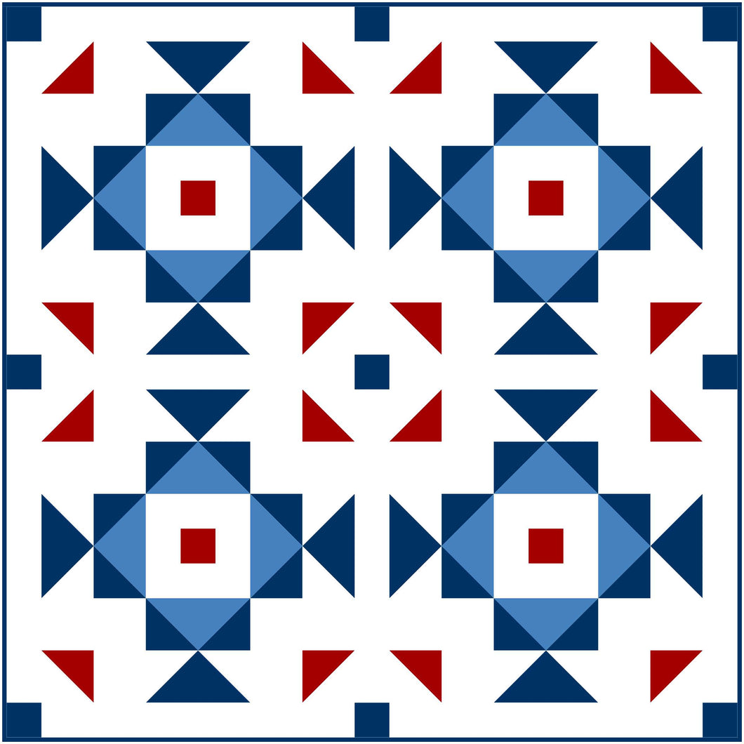 Patriotic Swizzle Solid Quilt Kit by Sewcial Stitch 3 size options