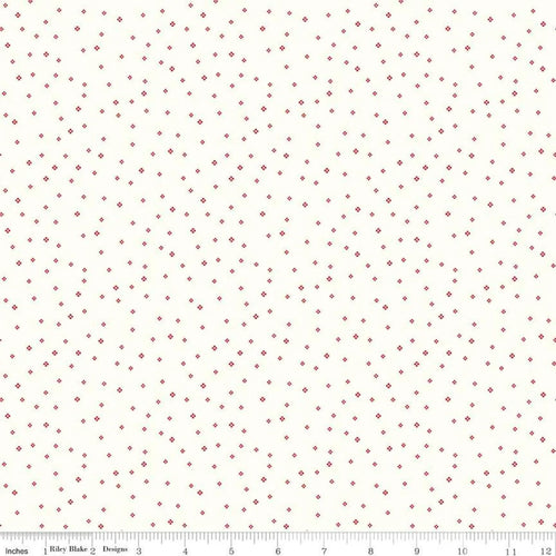 Red Delicious Ivory Blossom Fabric by Riley Blake Designs