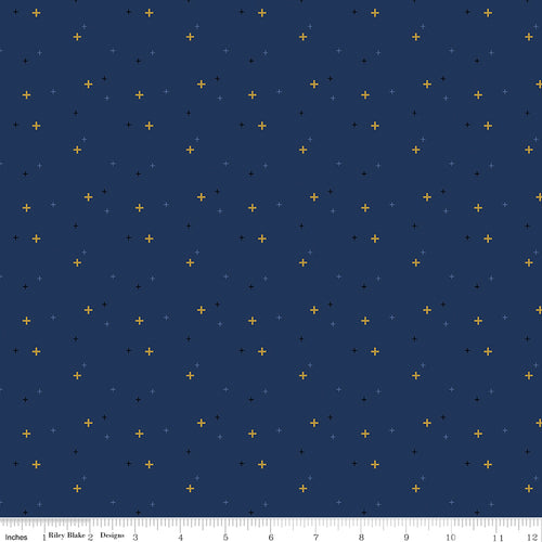 Sparkler Navy Blue Fabric by Melissa Mortenson for Riley Blake Designs