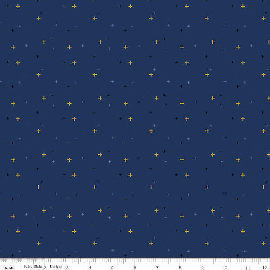 Sparkler Navy Blue Fabric by Melissa Mortenson for Riley Blake Designs