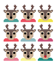 Load image into Gallery viewer, Team Santa Reindeer Modern Throw Quilt Kit