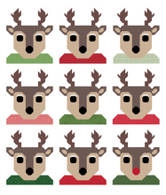Load image into Gallery viewer, Team Santa Reindeer White Throw Quilt Kit