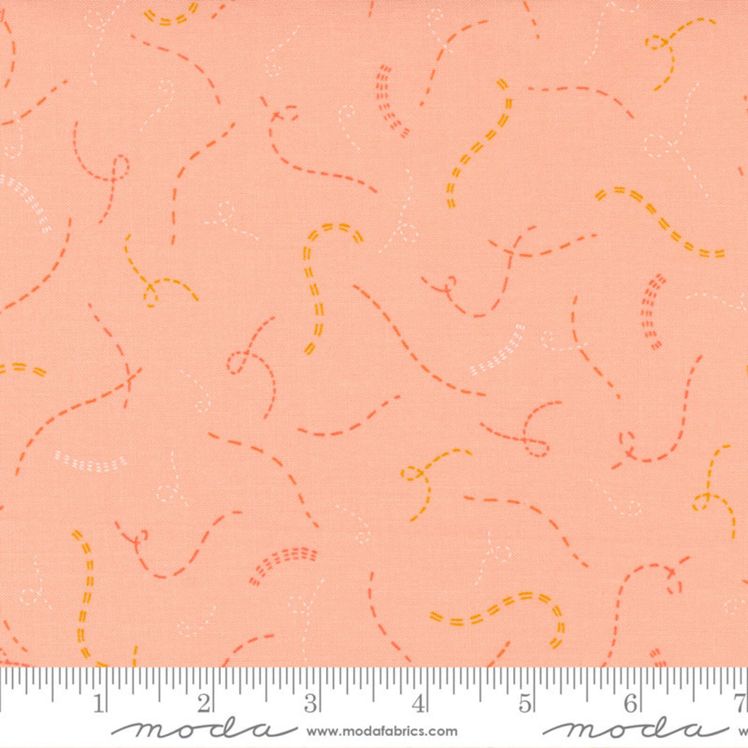Sew Wonderful Peach Stitch In Time Fabric by Paper and Cloth for Moda