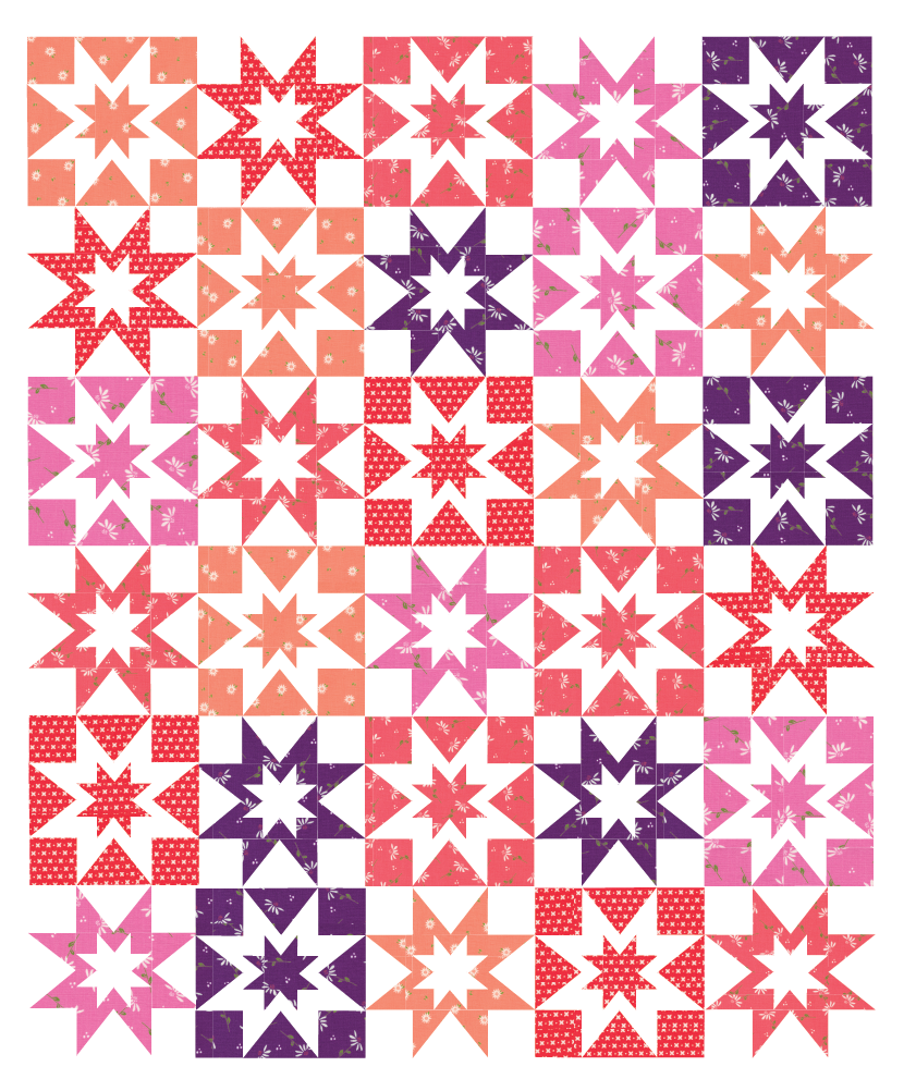 Shimmer Sky Sincerely Yours Quilt Kit Small and Large Throw Options