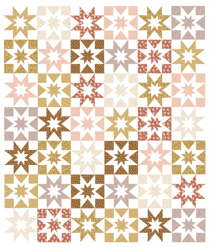 Shimmer Sky Butterscotch Quilt Kit Small and Large Throw Options