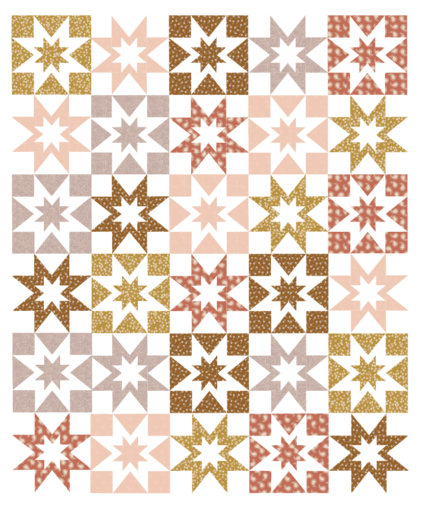 Shimmer Sky Butterscotch Quilt Kit Small and Large Throw Options