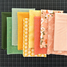 Load image into Gallery viewer, Sprig Green, Yellow and Peach Fat Quarter Bundle Custom Curated by Sewcial Stitch