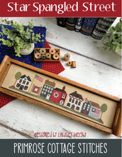 Load image into Gallery viewer, Star Spangled Street Cross Stitch Pattern by Lindsey Weight of Primrose Cottage Stitches