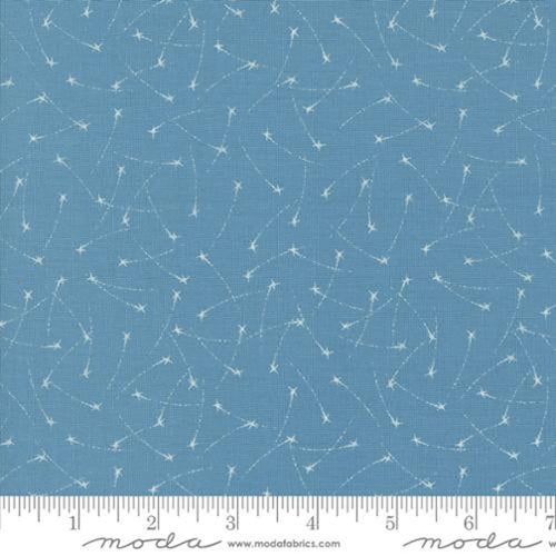 Starry Sky Shooting Stars Blue Fabric by April Rosenthal for Moda