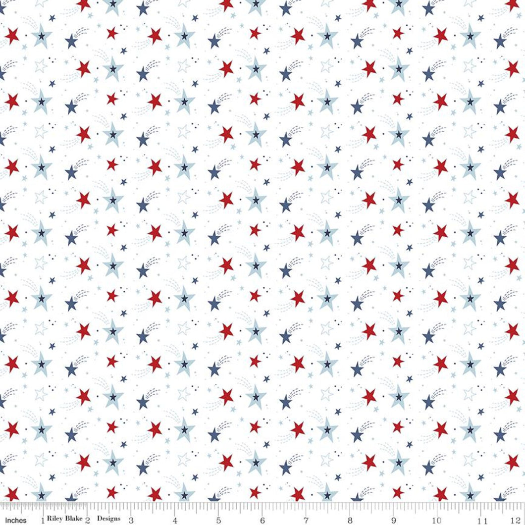 Stars and Stripes Forever Patriotic Star Fabric by Lori Whitlock for Riley Blake Designs