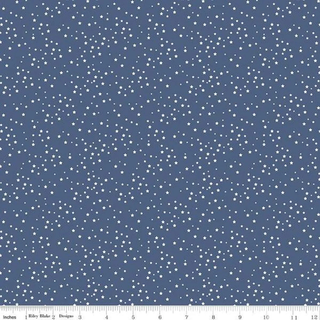 Stars and Stripes Forever Navy Blue Star Fabric by Lori Whitlock for Riley Blake Designs