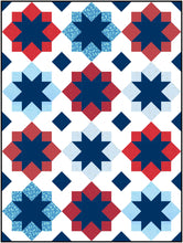 Load image into Gallery viewer, Patriotic Stellar Mosaic Quilt Kit-Throw size