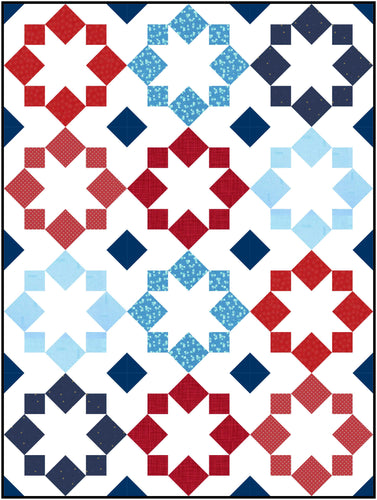 Patriotic Stellar Mosaic Quilt Kit-Throw size
