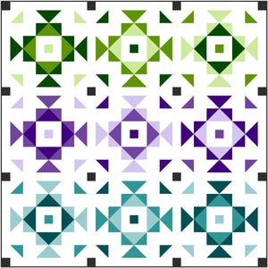 Swizzle Fat Quarter Throw Size Quilt by Sewcial Stitch 62" x 62"