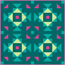 Load image into Gallery viewer, Swizzle Teal and Pink Solid Quilt Kit by Sewcial Stitch 3 size options