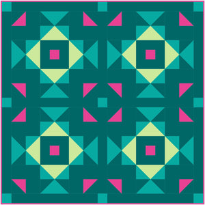 Swizzle Teal and Pink Solid Quilt Kit by Sewcial Stitch 3 size options