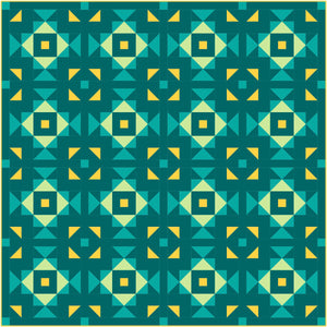 Swizzle Teal and Yellow Solid Quilt Kit by Sewcial Stitch 3 size options